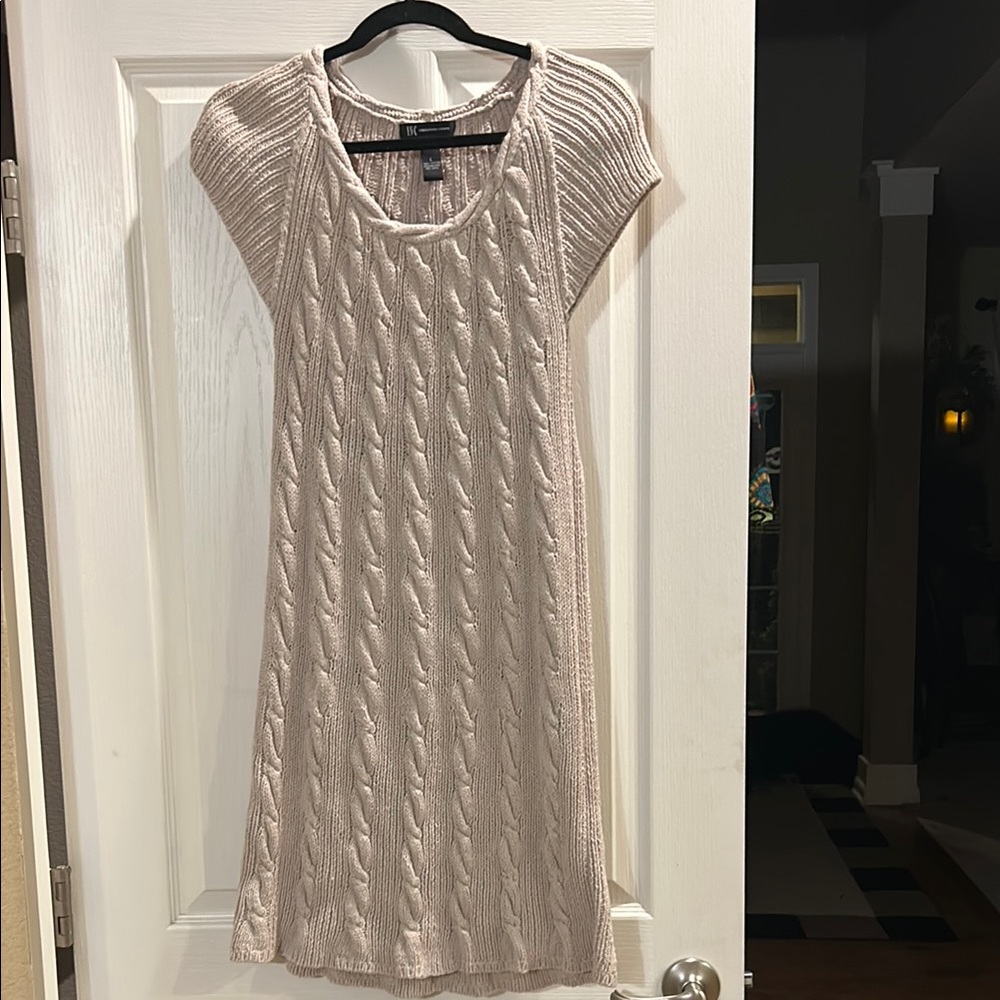 INC International Concepts Beige Cable Knit Dress